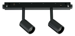 Proiettore Regolabile On-Off Ego Alluminio Nero 2 Luci Led 5W 3000K Luce Calda