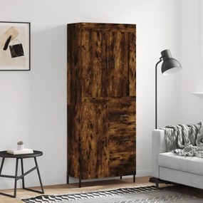 Credenza Rovere Fumo  69,5x34x180 Cm İn Legno Multistrato /