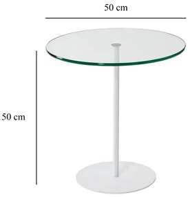 Tavolino CHILL 50x50 cm bianco/limpido