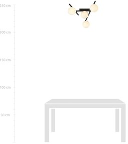 Lampadario da Soffitto in Acciaio e Vetro SMART 4 Nero 4xE14
