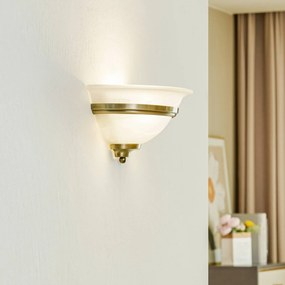Lindby applique Irimia, 31 cm, ottone anticato, vetro