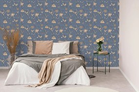 Carta da parati autoadesiva – Fiori di campo in blu