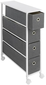 Scaffale bianco-grigio con ruote 20x79 cm - Maximex