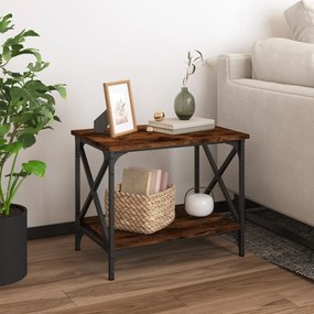 Tavolino da salotto rovere fumo 55x38x45 cm legno multistrato