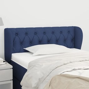Testiera ad orecchio blu 93x23x78/88 cm in tessuto