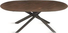 Tavolo ovale fisso con piano in Rovere Termico 210 cm RON