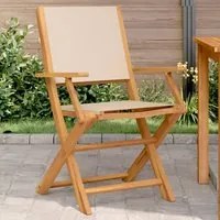 Sedie da Giardino 2pz Beige Legno Massello di Acacia e Tessuto 367672