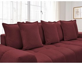 Divano angolare burgundy allungabile e con contenitore (penisola a destra/chaise lounge) con rivestimento in ciniglia Everest – Bobochic Paris