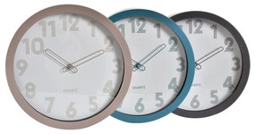 Orologio da Parete DKD Home Decor Cristallo Grigio Beige Turchese PVC (30 x 4,3 x 30 cm)