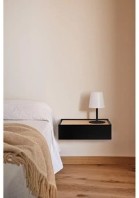 Comodino nero con piano effetto rovere da parete Arista – Teulat