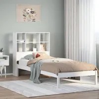 Letto Libreria senza Materasso Bianco 90x190 cm Massello Pino 3321574