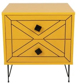 Comodino LUNA 55x50 cm giallo