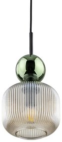 Lampada a sospensione con cord SOPHIA 1xE14/10W/230V nero/verde/fumé beige