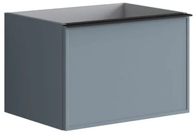 Mobile da bagno sotto lavabo Pixel frame frontale indaco e maniglia alluminio nero laccato opaco L 60 x H 40 x P 45.5 cm 1 cassetto, lavabo non incluso