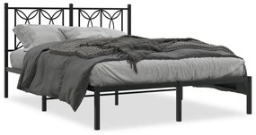 Giroletto Con Testiera İn Metallo Nero 140x190 Cm /