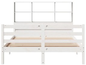 Letto libreria senza materasso bianco 140x200 cm legno di pino