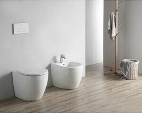 Vaso WC Filo Muro Rimless In Ceramica 52x36x42 Cm Bianco Earth
