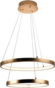 Lampadario LED glamour Joy dorato, luce naturale 2250 lumen, NOVECENTO