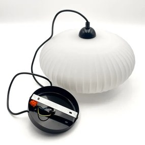 Lampadario a sospensione con filo HARMA 1xE27/15W/230V diametro 30 cm bianco/nero