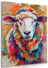 Quadro su tela – Pecora con imitazione di pittura