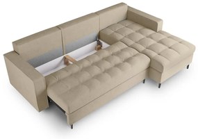 Divano letto angolare beige, angolo destro Santo - Milo Casa