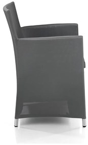 Sedia da giardino in metallo grigio Bali - Tomasucci