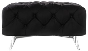 Poggiapiedi nero con rivestimento in velluto Chelsea – Ropez