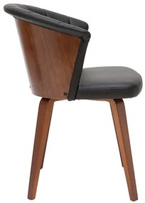 Sedia design nero e legno scuro ALBIN