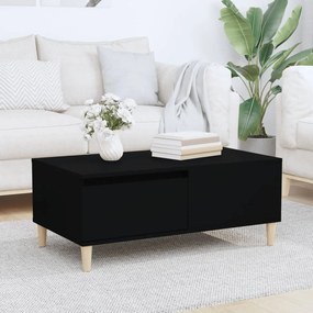Tavolino Da Salotto Nero 90x50x36,5 Cm İn Legno Multistrato /