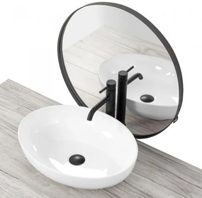 REA-U8198 - Lavabo da appoggio CAROLA SLIM 39x51,5 cm ceramica/bianco lucido