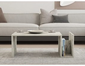 Tavolino da salotto MONEL, finitura effetto marmo grigio