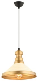 Lampadario a cavo MONZA 1xE27/40W/230V Ø 30 cm crema/oro