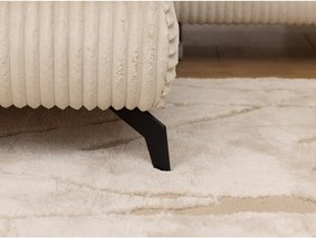 Divano angolare beige (con penisola a sinistra/a L) con rivestimento in velluto a coste Marbeya – Ropez