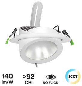 Faro LED da Incasso 42W Orientabile, Foro Ø210mm con driver Philips Colore Bianco Variabile CCT