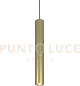 1203 sospensione tonda 1 luce attacco gu10 colore ottone con cavo c...