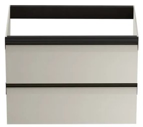 Mobile da bagno sospeso sotto lavabo L 59.5 x H 40 x P 45.5 cm beige laccato opaco, 2 cassetti VISOBATH Fusion