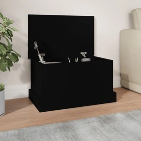 Contenitore Portaoggetti Nero 50x30x28 Cm Legno Multistrato /