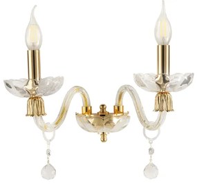 Applique ROXANNE in vetro soffiato 30x20 cm 2 Luci Oro