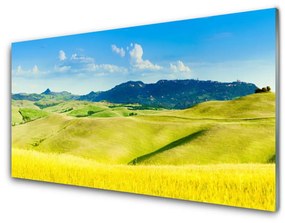 Quadro in vetro Paesaggio rurale di montagna 100x50 cm