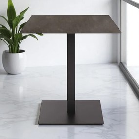 Tavolo quadrato da bar pub ristorante per esterno 70x70 cm piano in HPL Piombo H 74