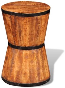 Sgabello A Forma Di Clessidra İn Massello Ruvido Di Mango /