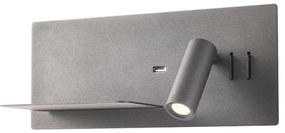 Redo 01-2985 - Luce Spot da parete a LED BROOK LED/8W/230V + LED/3W USB nero