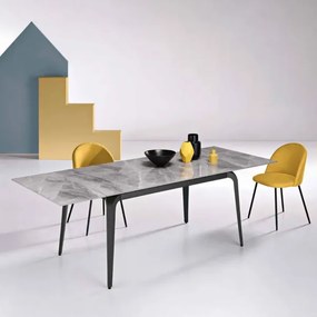 Tavolo in pietra effetto marmo Grigio allungabile a 240 cm FELIX