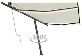 Tenda Automatica con Sensore Vento e LED 500x350 cm Crema