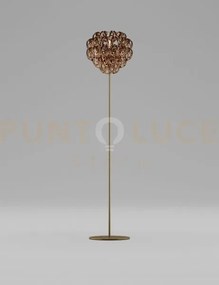Giogali lampada da terra cristallo rame e bronzo opaco 1 luce attac...