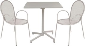 OPERA - set tavolo in alluminio cm 70 x 70 x 73 h con 2 poltrone Maris