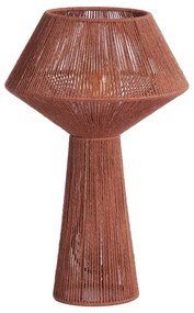 Lampada da tavolo rossa con paralume in juta (altezza 47 cm) Fugia - Light &amp; Living