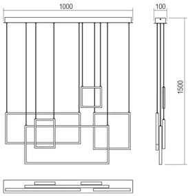 Redo 01-2317 - Lampadario dimmerabile a LED su cavo PLANA LED/80W/230V oro