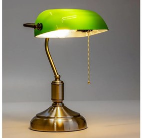 Brilagi - Lampada da tavolo BANK OFFICE 1xE27/60W/230V ottone/verde