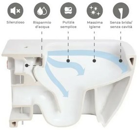 Wc tradizionale Rimless serie Morning con scarico a pavimento